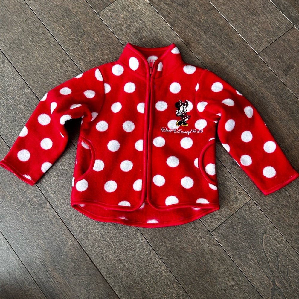 Disney park’s authentic Minnie Mouse zip up‎ fleece 18 month